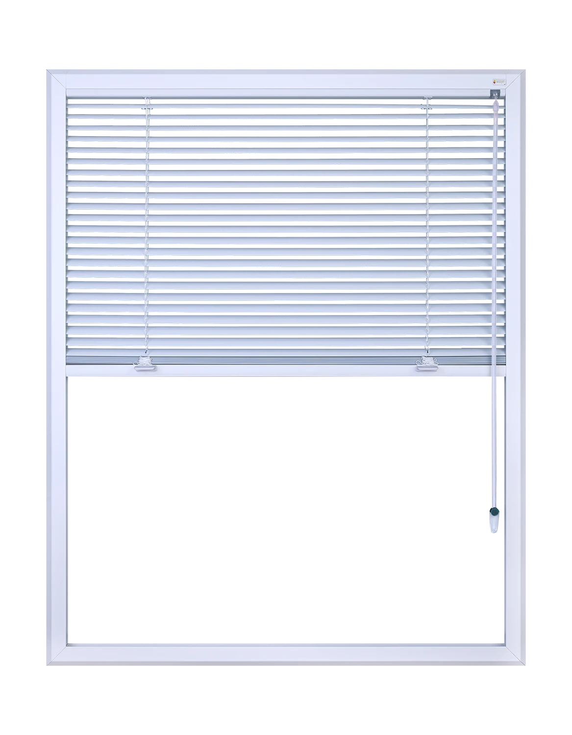 Latende Jaloezie in Frame half gesloten