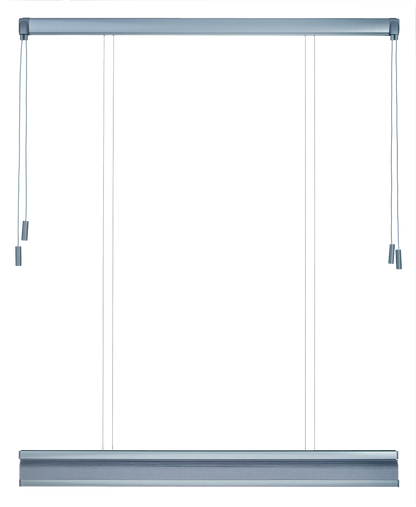 Vrijhangend Plisségordijn laag gesloten met Twin Pull systeem