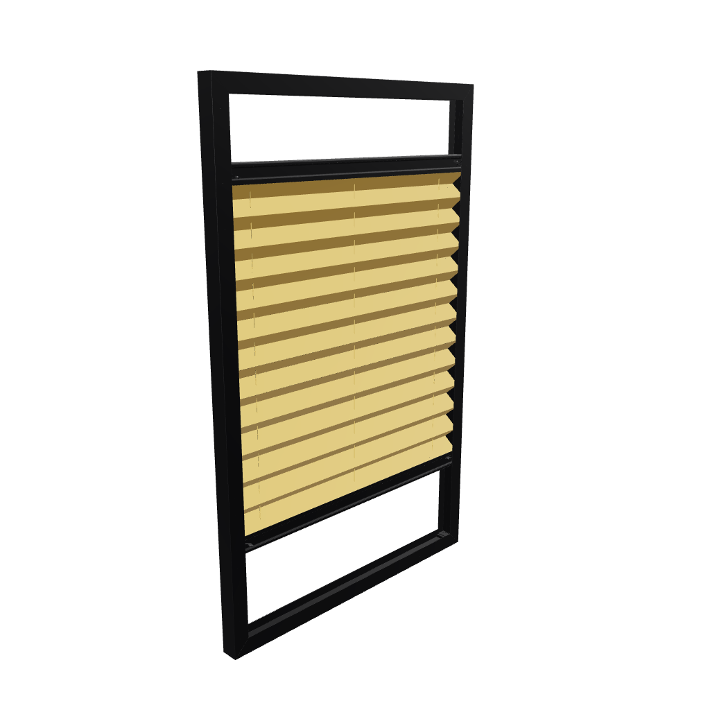 Vaste Raamplissé in RAL9005 Gitzwart met stoftype C76019